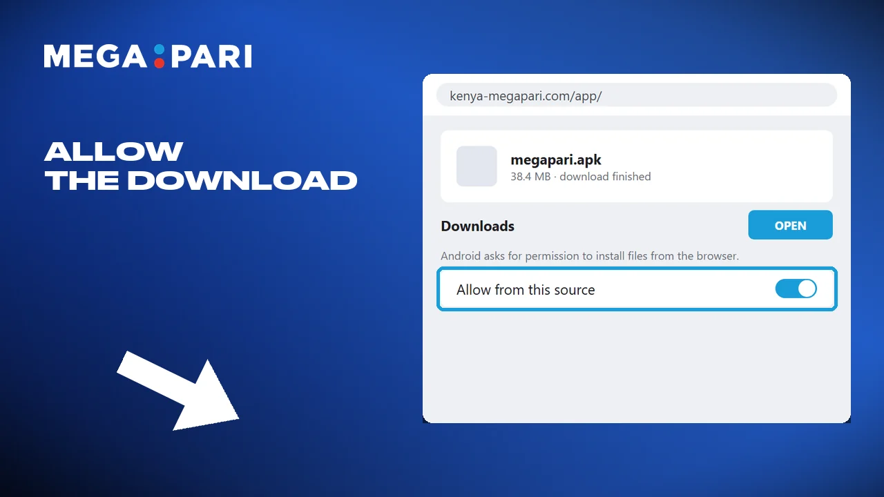 Tapping the APK file starts the Android download
