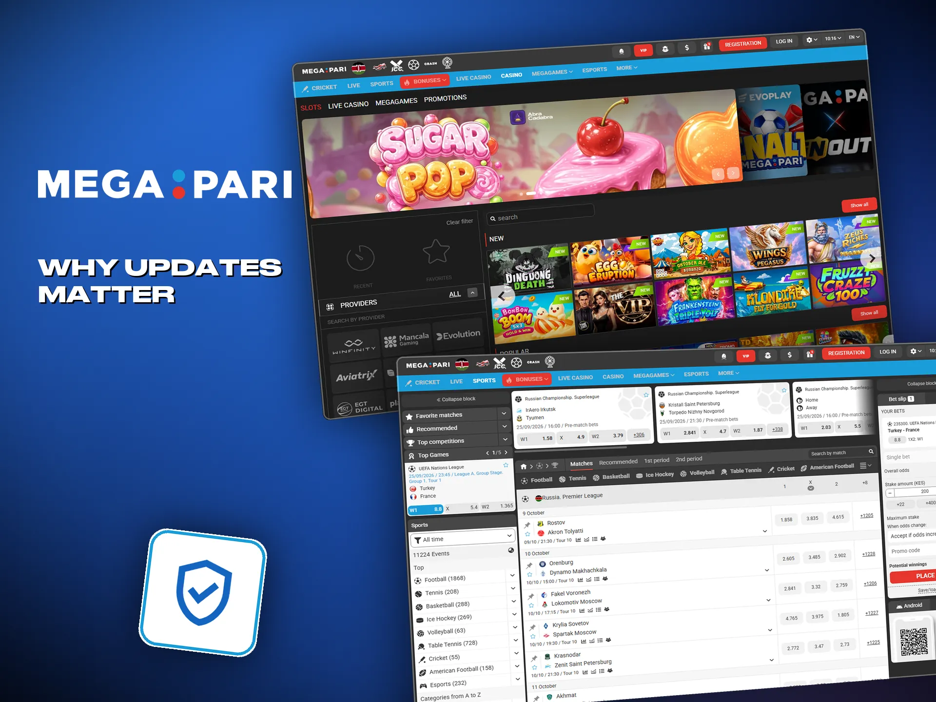 An app update improves security and loading speed
