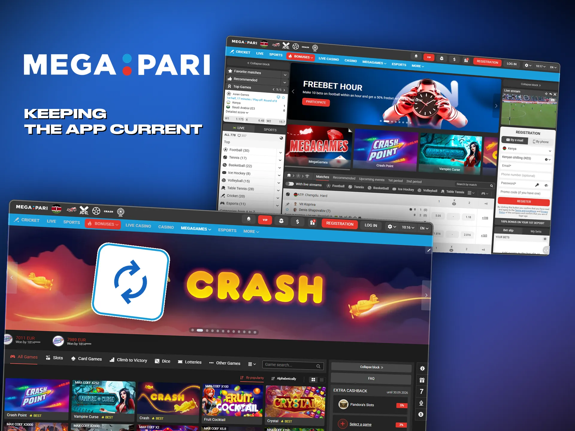 Regular updates keep the Megapari app current