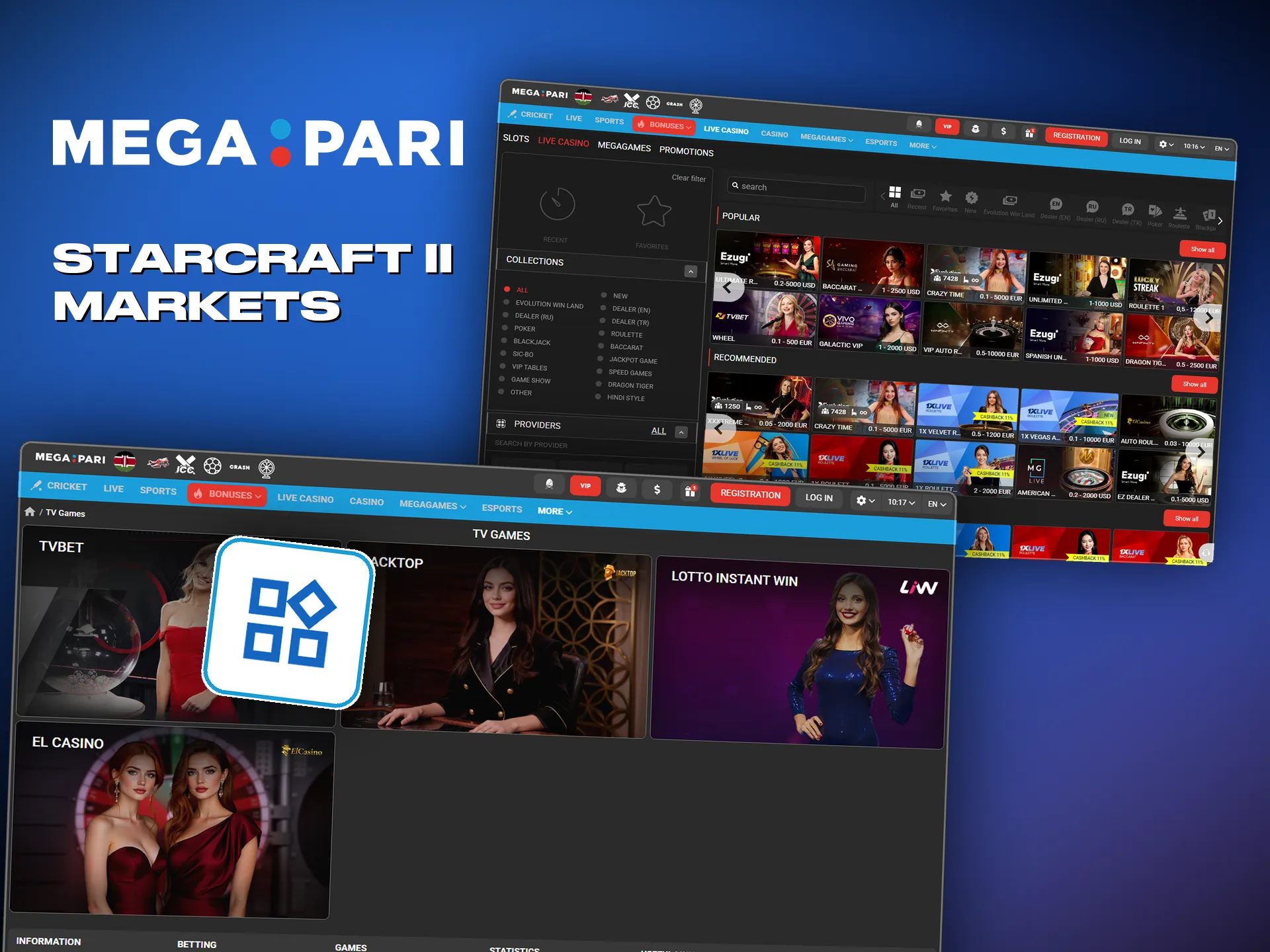 Megapari covers StarCraft II, map handicap included