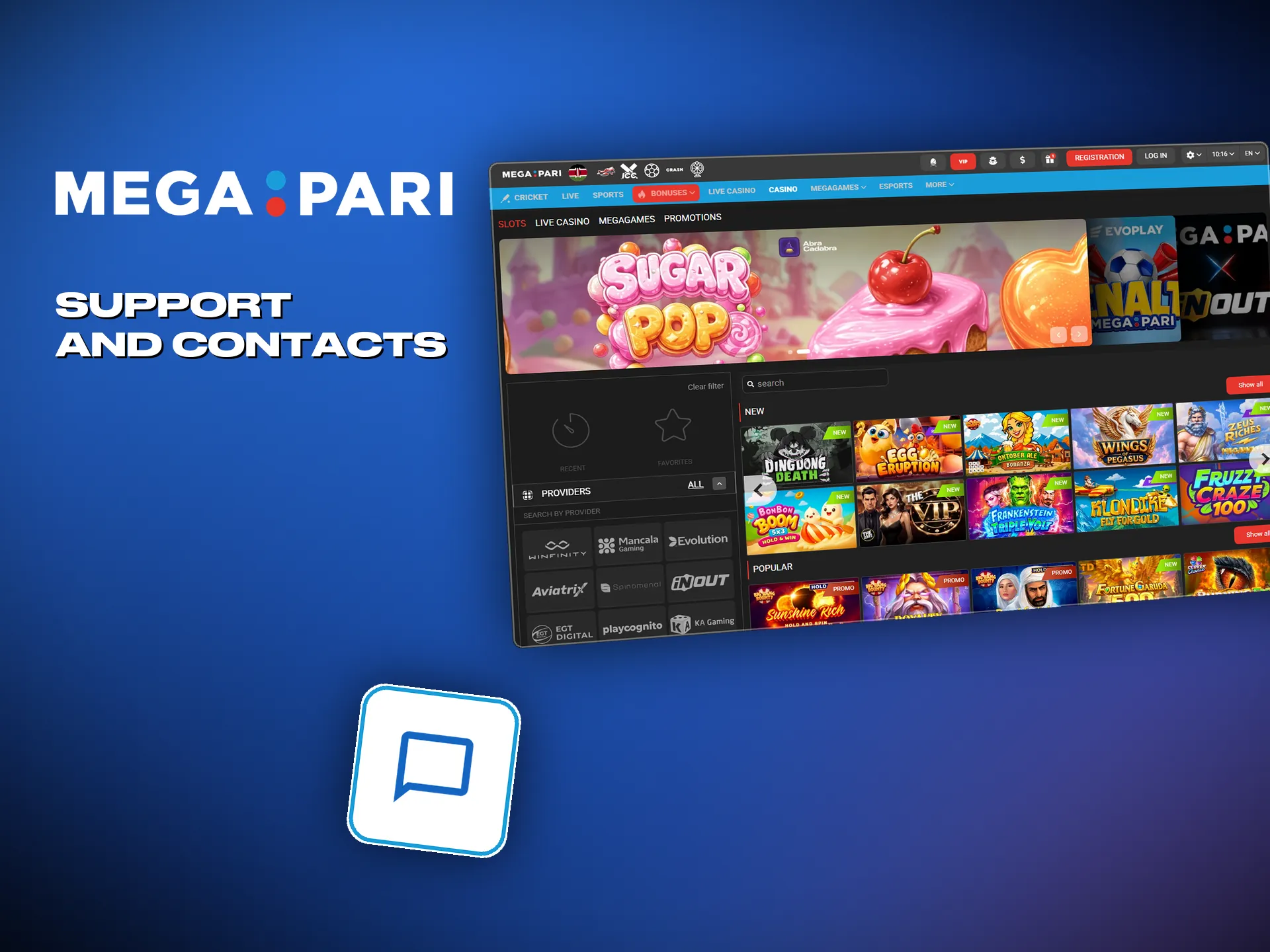 Live chat is the quickest way to reach Megapari support