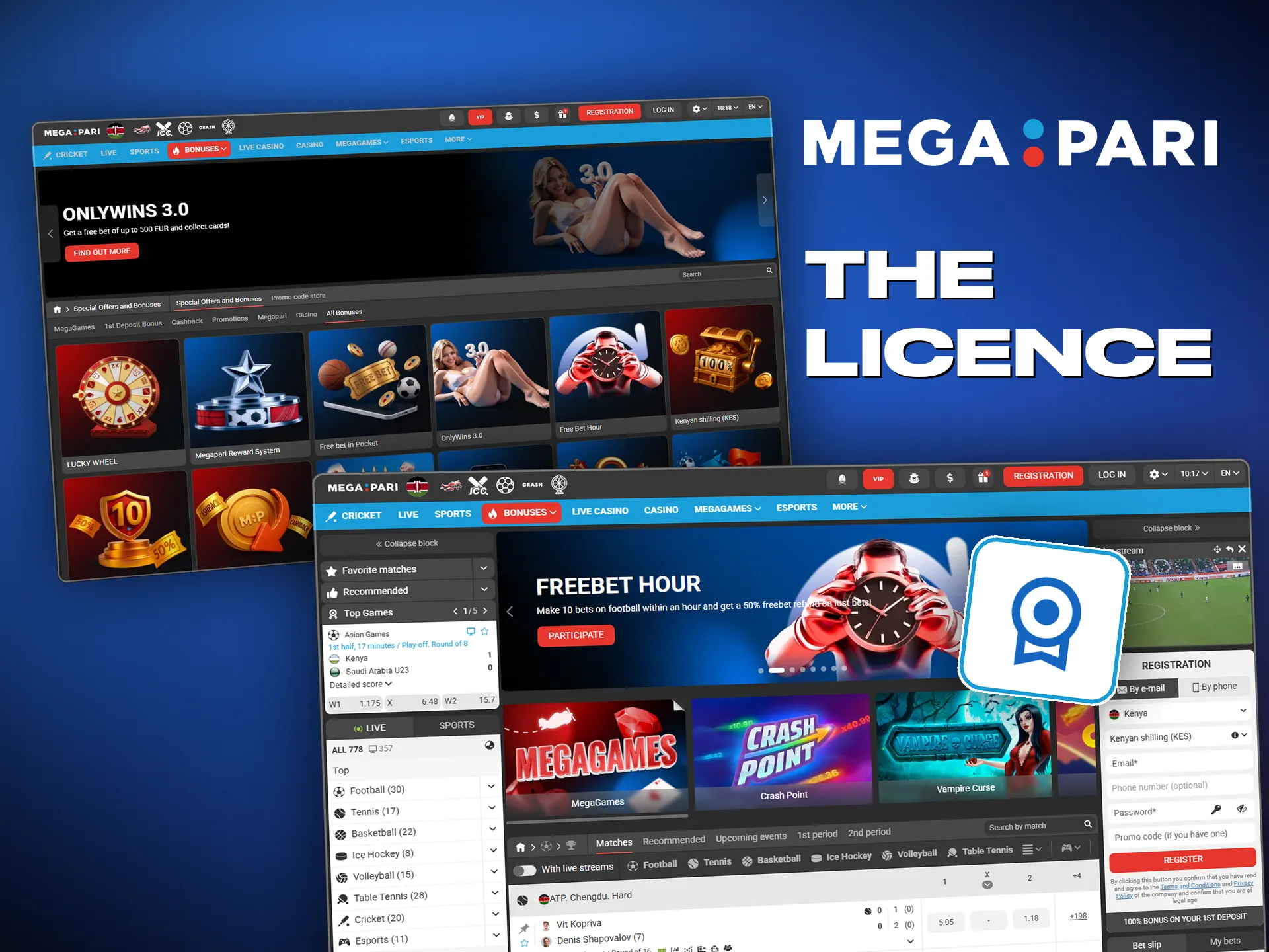 Megapari holds an Anjouan licence under the Betting and Gaming Act 2005
