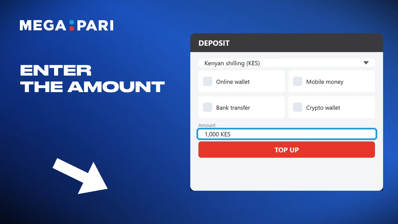 Checking the minimum and typing in the deposit amount