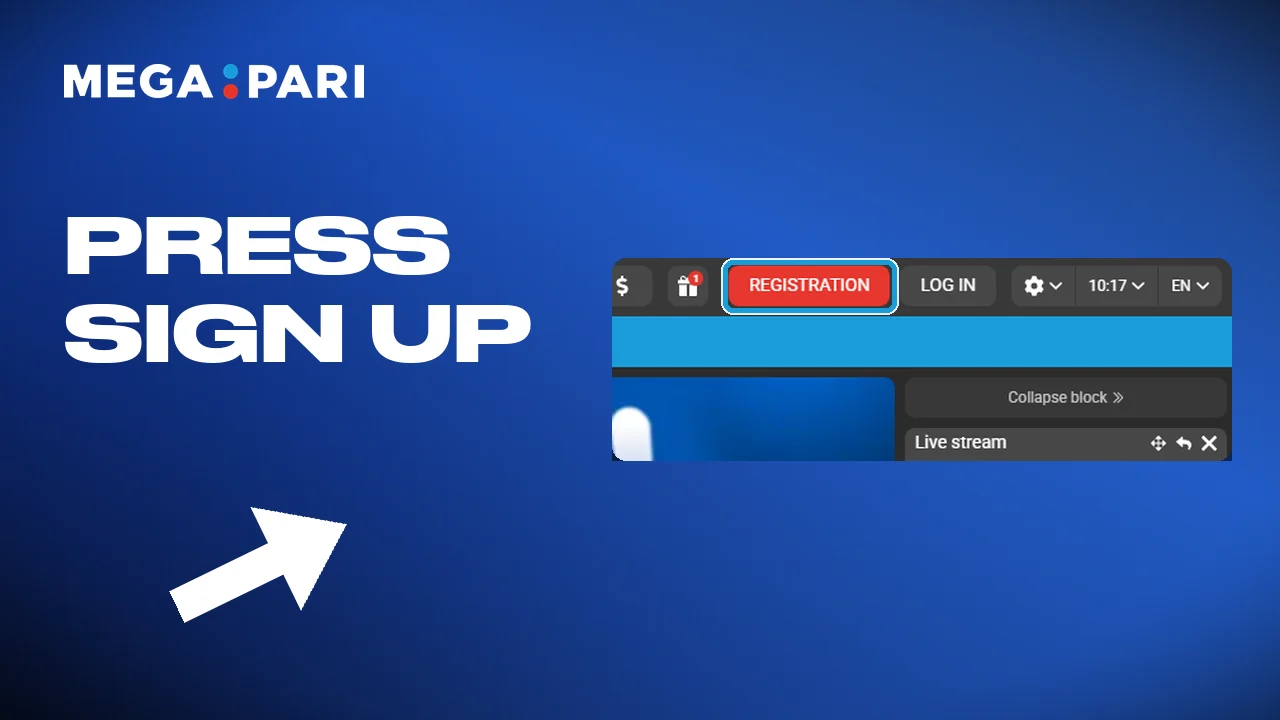 Tapping register opens the form