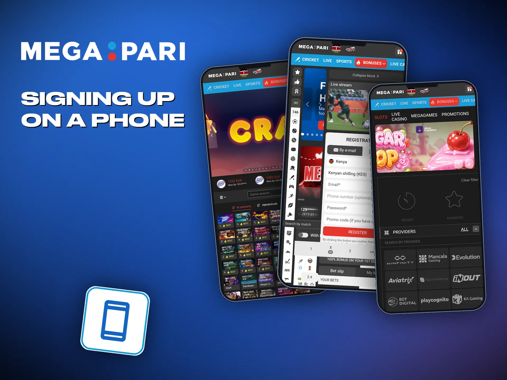 The mobile app installs in seconds and registration is simple